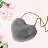 Maxbell Fashion Heart Shape Shoulder Bag Women Crossbody with Chain for Girls Party Light Gray