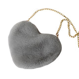 Maxbell Fashion Heart Shape Shoulder Bag Women Crossbody with Chain for Girls Party Light Gray