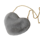 Maxbell Fashion Heart Shape Shoulder Bag Women Crossbody with Chain for Girls Party Light Gray