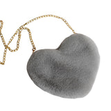 Maxbell Fashion Heart Shape Shoulder Bag Women Crossbody with Chain for Girls Party Light Gray