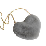 Maxbell Fashion Heart Shape Shoulder Bag Women Crossbody with Chain for Girls Party Light Gray