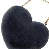 Maxbell Fashion Heart Shape Shoulder Bag Women Crossbody with Chain for Girls Party Dark Gray