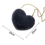 Maxbell Fashion Heart Shape Shoulder Bag Women Crossbody with Chain for Girls Party Dark Gray
