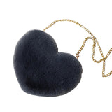 Maxbell Fashion Heart Shape Shoulder Bag Women Crossbody with Chain for Girls Party Dark Gray