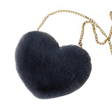 Maxbell Fashion Heart Shape Shoulder Bag Women Crossbody with Chain for Girls Party Dark Gray