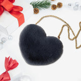 Maxbell Fashion Heart Shape Shoulder Bag Women Crossbody with Chain for Girls Party Dark Gray