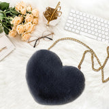 Maxbell Fashion Heart Shape Shoulder Bag Women Crossbody with Chain for Girls Party Dark Gray