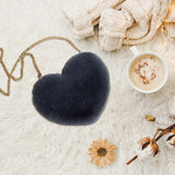Maxbell Fashion Heart Shape Shoulder Bag Women Crossbody with Chain for Girls Party Dark Gray
