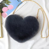 Maxbell Fashion Heart Shape Shoulder Bag Women Crossbody with Chain for Girls Party Dark Gray