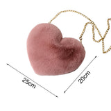 Maxbell Fashion Heart Shape Shoulder Bag Women Crossbody with Chain for Girls Party Pink