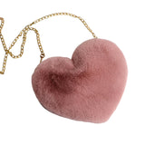 Maxbell Fashion Heart Shape Shoulder Bag Women Crossbody with Chain for Girls Party Pink