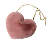 Maxbell Fashion Heart Shape Shoulder Bag Women Crossbody with Chain for Girls Party Pink