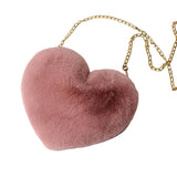 Maxbell Fashion Heart Shape Shoulder Bag Women Crossbody with Chain for Girls Party Pink