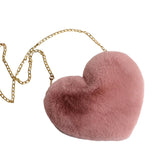 Maxbell Fashion Heart Shape Shoulder Bag Women Crossbody with Chain for Girls Party Pink