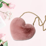 Maxbell Fashion Heart Shape Shoulder Bag Women Crossbody with Chain for Girls Party Pink