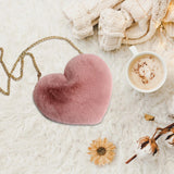 Maxbell Fashion Heart Shape Shoulder Bag Women Crossbody with Chain for Girls Party Pink