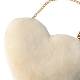 Maxbell Fashion Heart Shape Shoulder Bag Women Crossbody with Chain for Girls Party Beige
