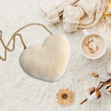 Maxbell Fashion Heart Shape Shoulder Bag Women Crossbody with Chain for Girls Party Beige