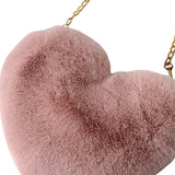 Maxbell Fashion Heart Shape Shoulder Bag Women Crossbody with Chain for Girls Party Light Pink