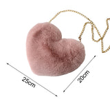 Maxbell Fashion Heart Shape Shoulder Bag Women Crossbody with Chain for Girls Party Light Pink
