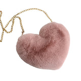 Maxbell Fashion Heart Shape Shoulder Bag Women Crossbody with Chain for Girls Party Light Pink