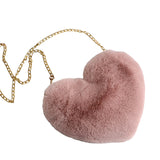 Maxbell Fashion Heart Shape Shoulder Bag Women Crossbody with Chain for Girls Party Light Pink
