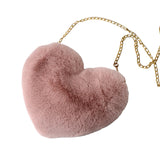 Maxbell Fashion Heart Shape Shoulder Bag Women Crossbody with Chain for Girls Party Light Pink