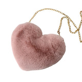 Maxbell Fashion Heart Shape Shoulder Bag Women Crossbody with Chain for Girls Party Light Pink