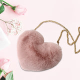 Maxbell Fashion Heart Shape Shoulder Bag Women Crossbody with Chain for Girls Party Light Pink