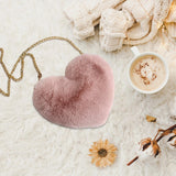 Maxbell Fashion Heart Shape Shoulder Bag Women Crossbody with Chain for Girls Party Light Pink