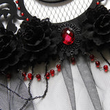 Maxbell Crown Tiara Headdress with Red Stones for Photography Party Supplies Cosplay