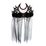Maxbell Crown Tiara Headdress with Red Stones for Photography Party Supplies Cosplay