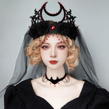 Maxbell Crown Tiara Headdress with Red Stones for Photography Party Supplies Cosplay
