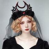 Maxbell Crown Tiara Headdress with Red Stones for Photography Party Supplies Cosplay