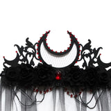 Maxbell Crown Tiara Headdress with Red Stones for Photography Party Supplies Cosplay