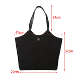 Maxbell Female Woman Casual Shoulder Bag Handbag Tote Soft Quilted Practical Sturdy Black