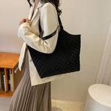 Maxbell Female Woman Casual Shoulder Bag Handbag Tote Soft Quilted Practical Sturdy Black