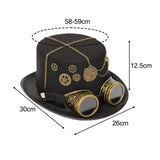 Maxbell Men Women Steampunk Top Hat Costume Accessories Gothic for Adult Party