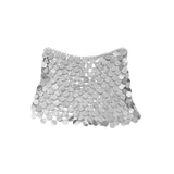 Maxbell Sequin Skirt Body Accessories Fashion for Nightclub Party Summer Argent