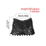 Maxbell Sequin Skirt Body Accessories Fashion for Nightclub Party Summer Black