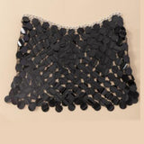 Maxbell Sequin Skirt Body Accessories Fashion for Nightclub Party Summer Black