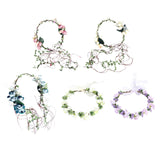 Maxbell Flower Headband Floral Crown Adjustable Wreath for Festival Wedding Pink