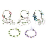 Maxbell Flower Headband Floral Crown Adjustable Wreath for Festival Wedding Pink