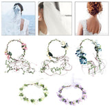 Maxbell Flower Headband Floral Crown Adjustable Wreath for Festival Wedding Pink