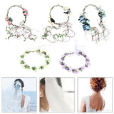Maxbell Flower Headband Floral Crown Adjustable Wreath for Festival Wedding Pink