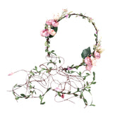 Maxbell Flower Headband Floral Crown Adjustable Wreath for Festival Wedding Pink