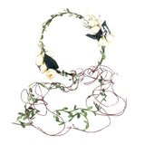 Maxbell Flower Headband Floral Crown Adjustable Wreath for Festival Wedding Champagne