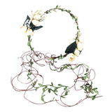 Maxbell Flower Headband Floral Crown Adjustable Wreath for Festival Wedding Champagne