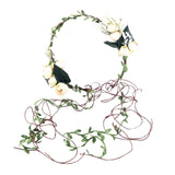 Maxbell Flower Headband Floral Crown Adjustable Wreath for Festival Wedding Champagne