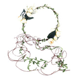 Maxbell Flower Headband Floral Crown Adjustable Wreath for Festival Wedding Champagne